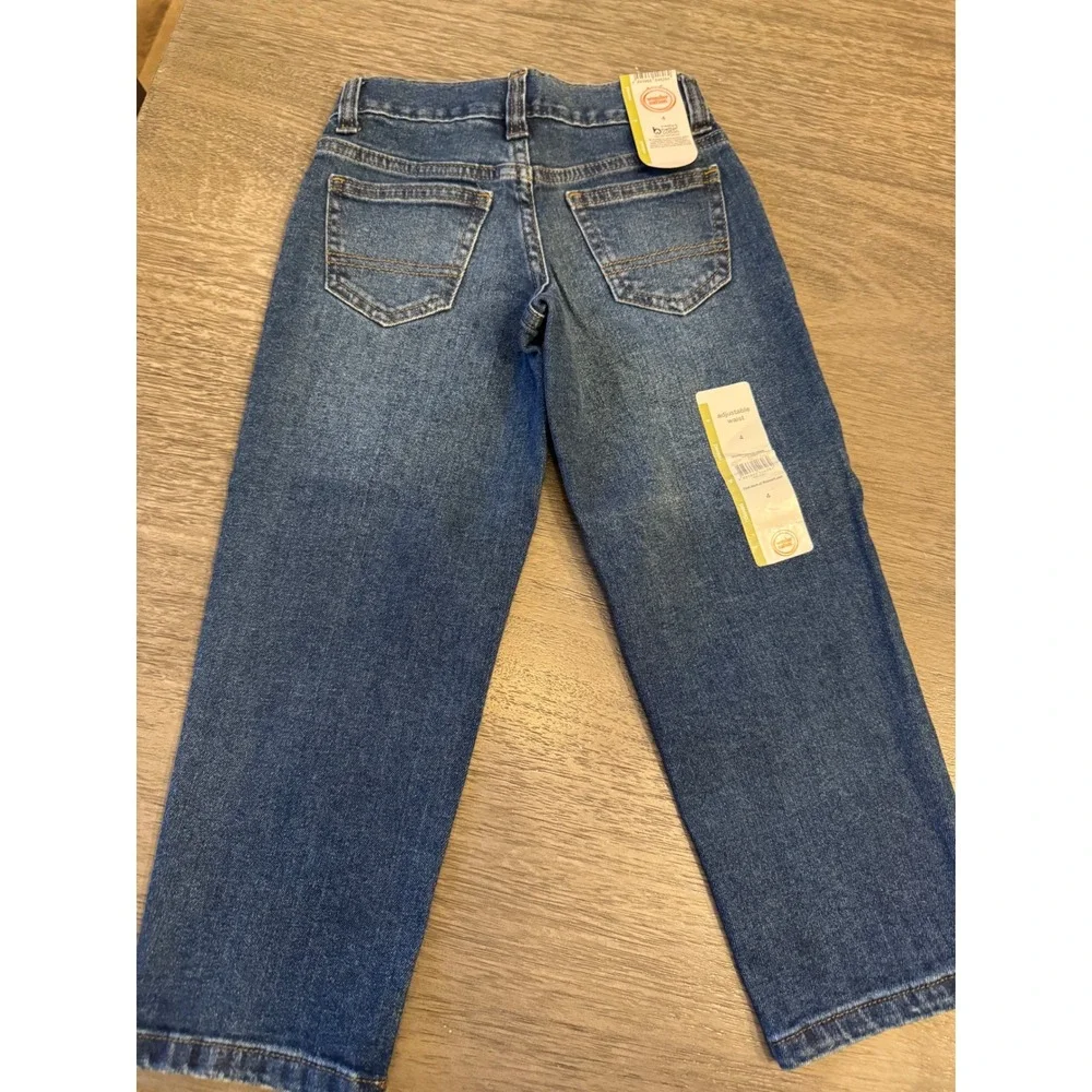Wonder Nation Boys Relaxed Fit Stretch Denim Jeans Indigo Wash Size 4 NWT